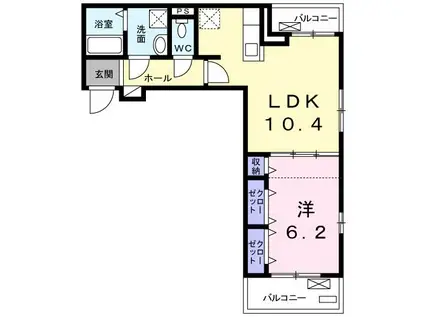 シェフィールド(1LDK/3階)の間取り写真
