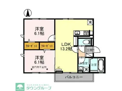 アートムール(2LDK/3階)の間取り写真