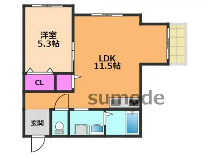 庄グリーンハイツ(1LDK/3階)の間取り写真