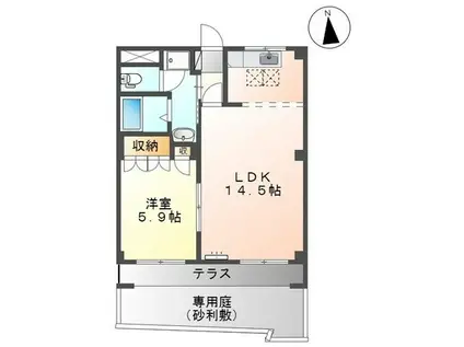ボナールヴィラ(1LDK/1階)の間取り写真