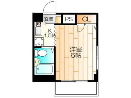 コーポラス松慶(1K/2階)の間取り写真