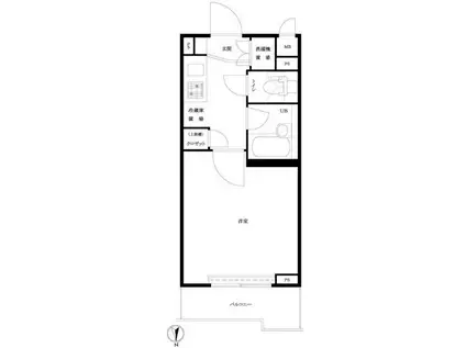 ルーブル大鳥居(1K/3階)の間取り写真