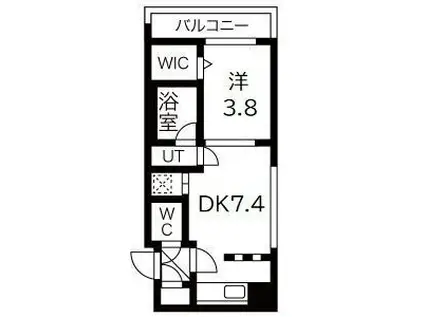 CHERISIS南6条(1DK/2階)の間取り写真