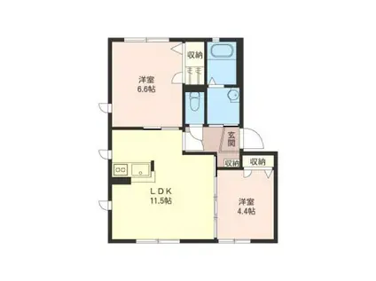 ヴィラルーチェA(2LDK/1階)の間取り写真