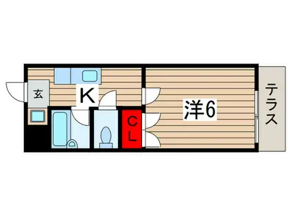 セントラルハイツ黒砂台(1K/1階)の間取り写真