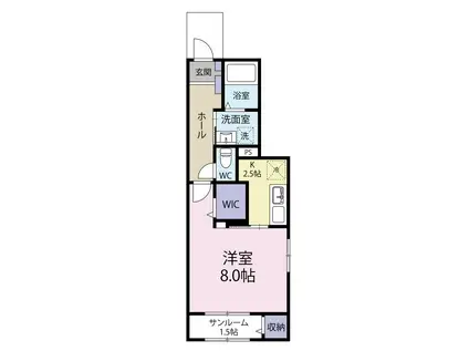 プリマヴェーラ(1K/1階)の間取り写真