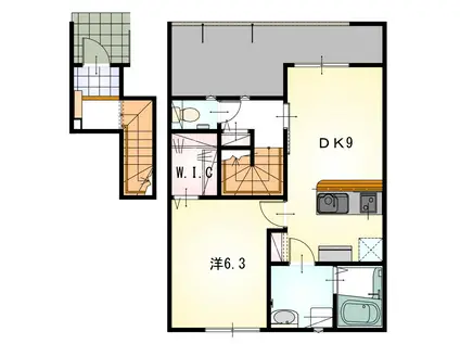 LUTOS新居(1LDK/2階)の間取り写真