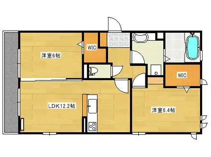 ココハウス高須壱番館(2LDK/1階)の間取り写真