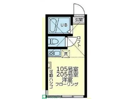 ユナイト白楽ティアーモ(ワンルーム/2階)の間取り写真