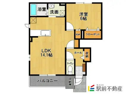 ベル・シャンレザン(1LDK/1階)の間取り写真