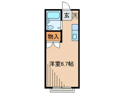 エステートピア白楽(1K/2階)の間取り写真