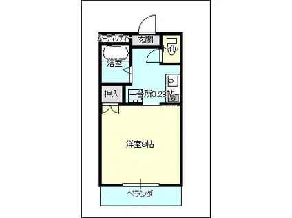 アンクレスト(1K/2階)の間取り写真