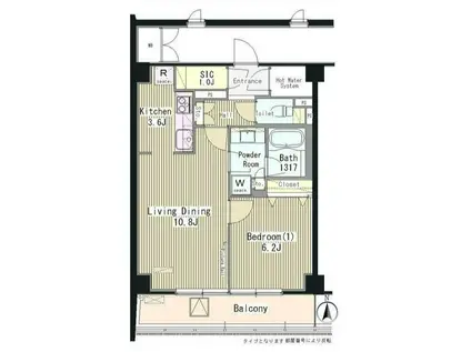 グランドゥール代々木(1LDK/3階)の間取り写真