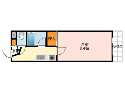 白鷺TKハイツ1号館(1K/4階)の間取り写真