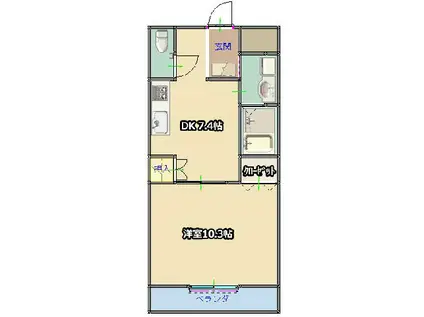 アミティ久原(1DK/3階)の間取り写真