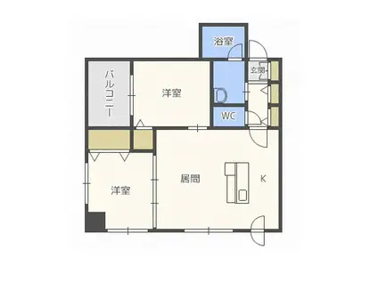 パルティーレ創成イースト(2LDK/4階)の間取り写真