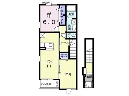サンリット コリーヌ(2LDK/2階)の間取り写真
