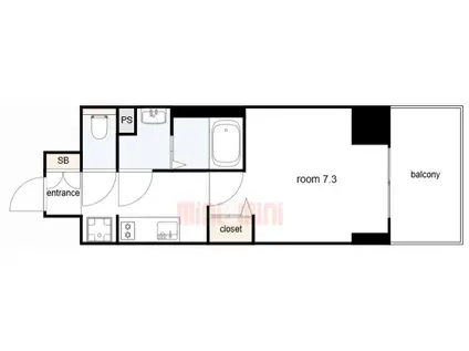 プレサンス神戸セレスティア(1K/8階)の間取り写真