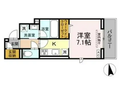 ステラ新松戸(1K/3階)の間取り写真