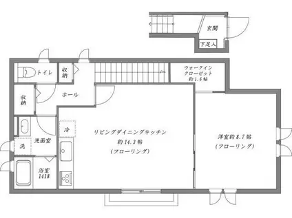 杏ハウス(1LDK/2階)の間取り写真