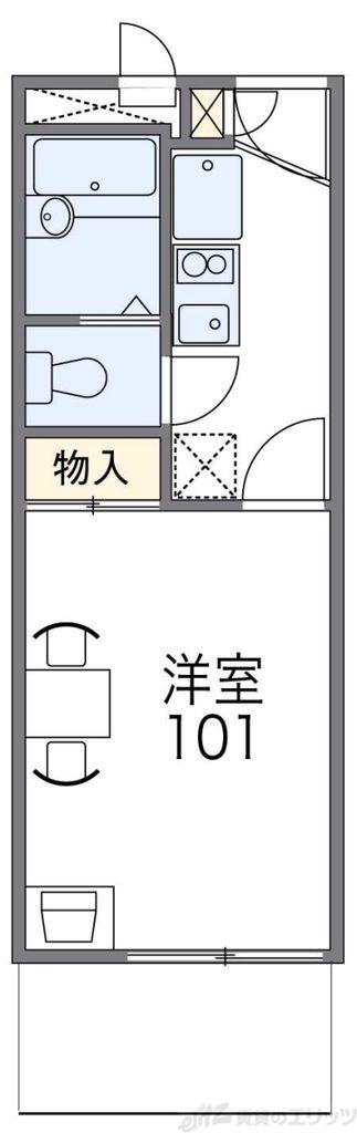 レオパレスグラン ビュイッソン(1K/1階)の間取り写真