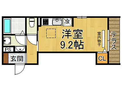 D-ROOM西台(ワンルーム/3階)の間取り写真