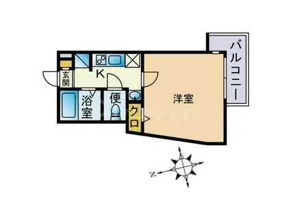 トリファイン草加(1K/1階)の間取り写真