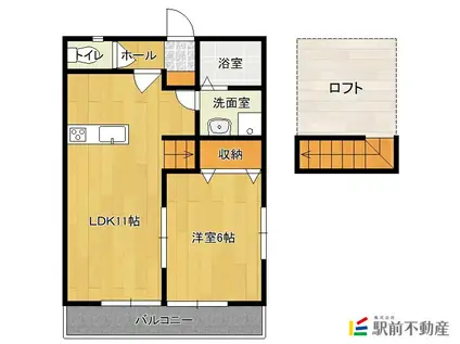 GプリズムII(1LDK/2階)の間取り写真