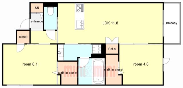HEBEL MAISON 塚口(2LDK/4階)の間取り写真