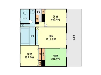セジュールエクレア(3LDK/1階)の間取り写真