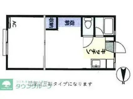 パークサイドコーポC(1DK/1階)の間取り写真