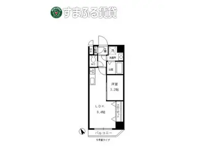 レジデンス悠海(1LDK/6階)の間取り写真