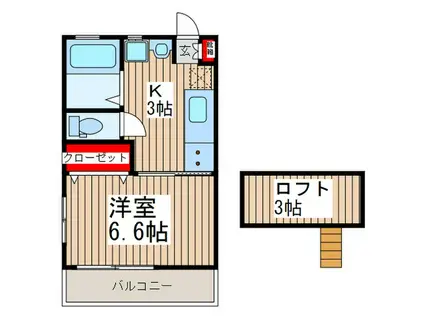 SANT-K(1K/3階)の間取り写真