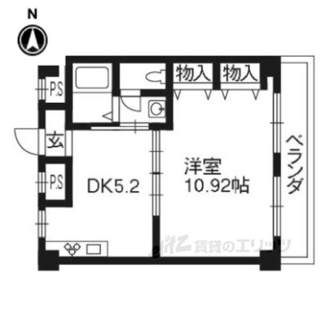 リバティハイツ(1DK/3階)の間取り写真