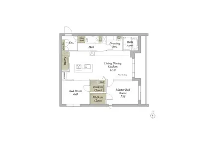 ソフィア新宿(2LDK/1階)の間取り写真