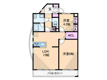 トゥインクルスター篠原(2LDK/3階)の間取り写真