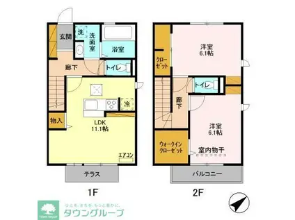 クレアージュ G(2LDK/1階)の間取り写真