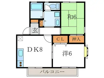 ハイカム-ル西賀茂(2DK/1階)の間取り写真
