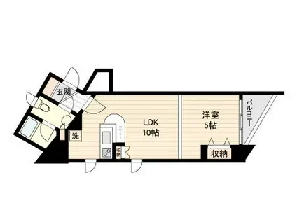 ドゥーエ学芸大学(1LDK/9階)の間取り写真