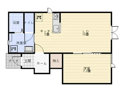 東邦ハウス1(1LDK/1階)の間取り写真