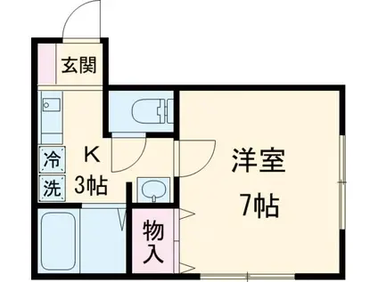 キュービック24 C棟(1K/1階)の間取り写真