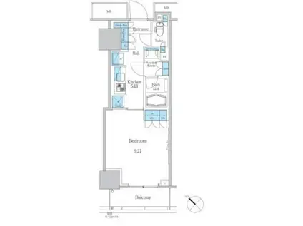 パークアクシス滝野川ラ ブリーズ(1K/6階)の間取り写真