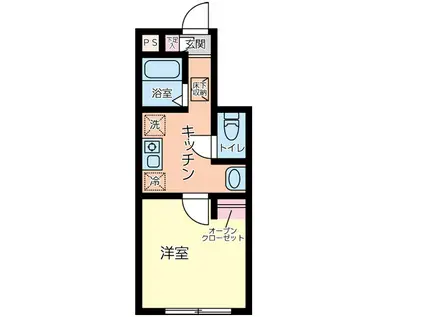 バーミープレイス浜田山(1K/1階)の間取り写真