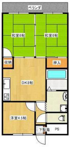 シャトー橋本(3DK/3階)の間取り写真