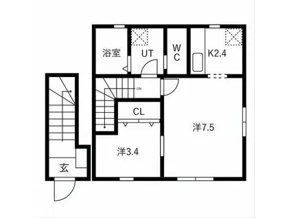 エル・アルビオ F棟G棟(1LDK/2階)の間取り写真