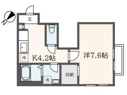 PARKHILL COURT(1K/2階)の間取り写真