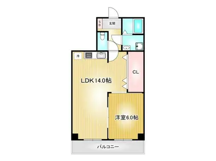 シャンポール古出来(1LDK/3階)の間取り写真