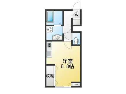 カサ・モンテ(1K/1階)の間取り写真