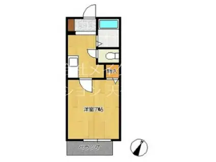 タウンハウス3番館(1K/1階)の間取り写真