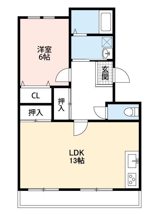 メゾン・ド・ラファール(1LDK/2階)の間取り写真